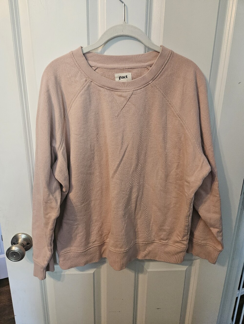 Pact Women's Crew Sweatshirt in Blush